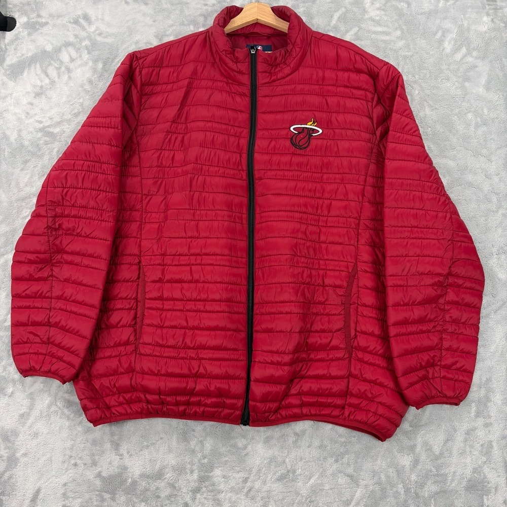 Miami Heat Puffer Jacket Mens Size 4XL Red G-III Carl Banks Full Zip